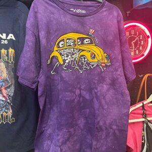 Y2K Keep On Trucking Skeleton Bug Large T-shirt-Purple